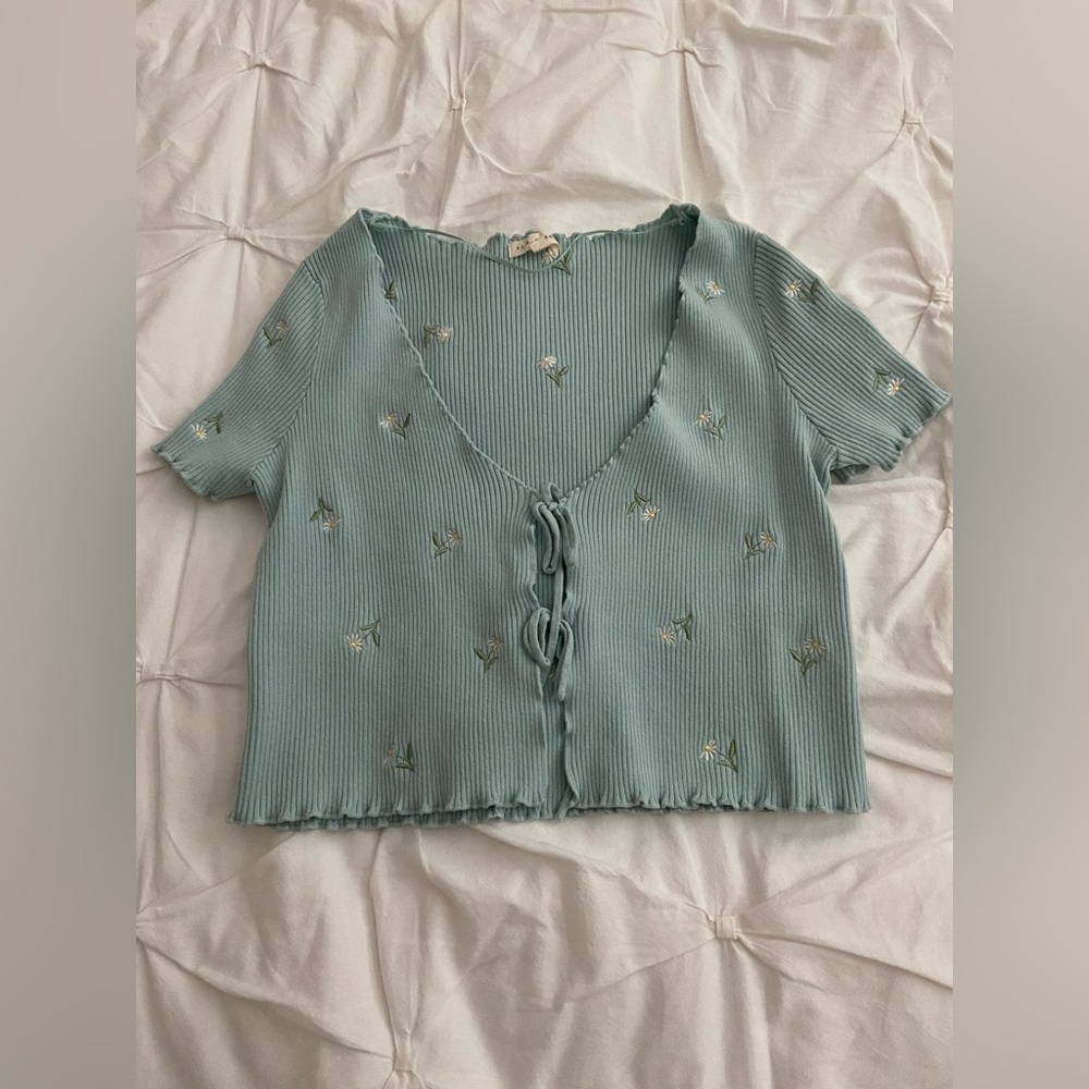 Pacsun Ribbed Embroidered Cardigan